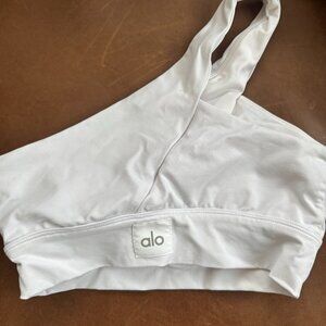ALO white one shoulder bra